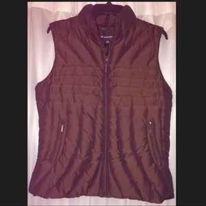 Weatherproof down puffer vest iridescent shimmer brown vest top